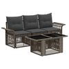 vidaXL Ensemble de canap&eacute; de jardin 4 pc Gris et Gris fonc&eacute; polyrotin