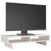 vidaXL Support de moniteur Blanc 60x27x14 cm Bois de pin solide