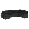 vidaXL Salon de jardin 8 pcs avec coussins noir r&eacute;sine tress&eacute;e