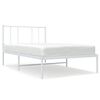 vidaXL Cadre de lit m&eacute;tal sans matelas et t&ecirc;te de lit blanc 107x203 cm