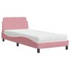 vidaXL Lit avec matelas Dover rose 90x190 cm velours