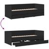 vidaXL Lit de jour avec tiroirs sans matelas noir 100x200 cm