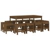vidaXL Ensemble &agrave; manger de jardin 13 pcs marron miel bois pin massif