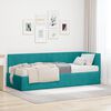 vidaXL Cadre de lit d'angle avec matelas 2 pcs Turquoise Velours