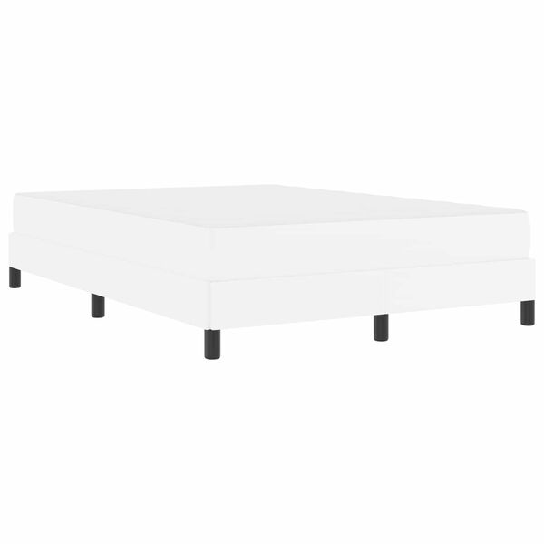 vidaXL Cadre de lit avec matelas Blanc pur 160 x 200 cm tissu