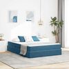 vidaXL Lit avec rangement et matelas Bleu fonc&eacute; 140 x 190 cm Velours
