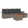 vidaXL Ensemble de canap&eacute; de jardin 6 pc Gris polyrotin