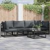 vidaXL Ensemble de canapé de jardin 5 pcs Noir Métal