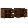 vidaXL Buffets 2 pcs ch&ecirc;ne fum&eacute; bois d'ing&eacute;nierie