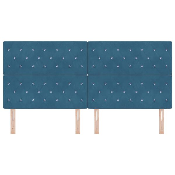 vidaXL T&ecirc;te de lit Bleu fonc&eacute; 200 cm Velours