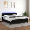 vidaXL Sommier &agrave; lattes de lit avec matelas LED Noir 180x200 cm Tissu