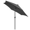 vidaXL Parasol de jardin et lumi&egrave;res LED m&acirc;t en aluminium anthracite