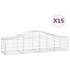 vidaXL Paniers &agrave; gabions arqu&eacute;s 15 pcs 200x50x40/60 cm fer galvanis&eacute;