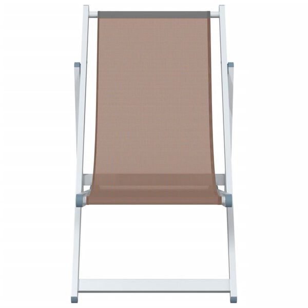 vidaXL Chaises de plage pliantes lot de 2 marron aluminium textilène