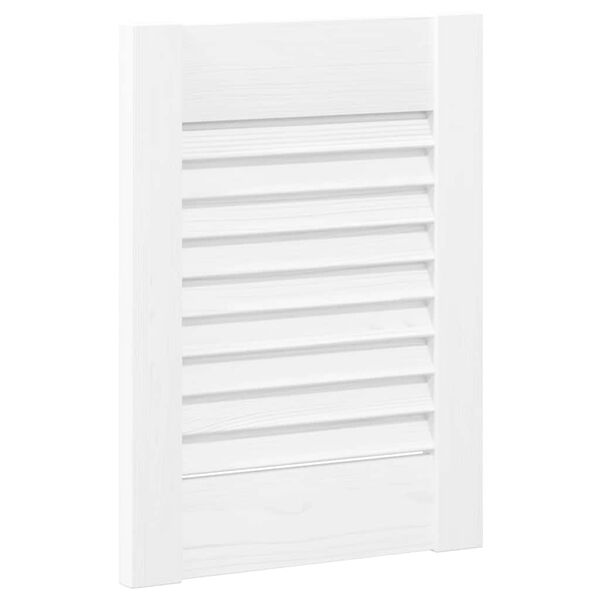 vidaXL Portes d'armoire &agrave; persiennes 2 pcs blanc 39,5x29,5 cm