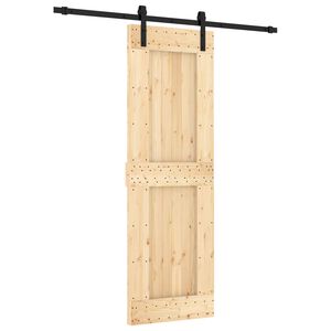vidaXL Porte coulissante Naturel et noir 70 x 210 cm