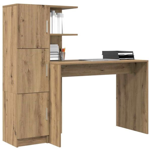vidaXL Bureau 2 pcs Ch&ecirc;ne artisanal