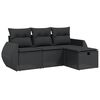 vidaXL Salon de jardin 4 pcs avec coussins noir r&eacute;sine tress&eacute;e