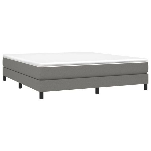 vidaXL Sommier &agrave; lattes de lit avec matelas Gris fonc&eacute; 180x200cm Tissu