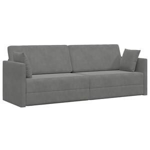 vidaXL Canap&eacute;-lit au sol Gris fonc&eacute; 213 x 70 x 77 cm Velours