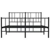 vidaXL Cadre de lit métal sans matelas avec pied de lit noir 135x190cm