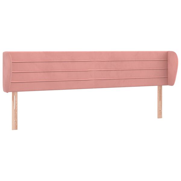 vidaXL T&ecirc;te de lit avec oreilles Rose 163x23x78/88 cm Velours