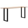 vidaXL Pieds de table console en U, 2 pi&egrave;ces, noir, 28 x (72-73) cm, acier