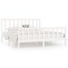 vidaXL Cadre de lit sans matelas blanc 180x200 cm bois massif