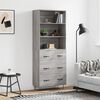 vidaXL Buffet haut Sonoma gris 69,5x34x180 cm Bois d'ing&eacute;nierie