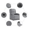 vidaXL Fauteuil inclinable Gris clair Tissu