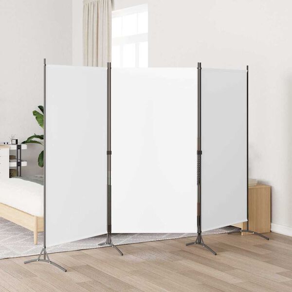vidaXL Cloison de s&eacute;paration 3 panneaux Blanc 260x180 cm Tissu