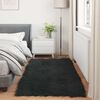 vidaXL Tapis en fausse Tafalla Noir 100 x 200 cm Polyester