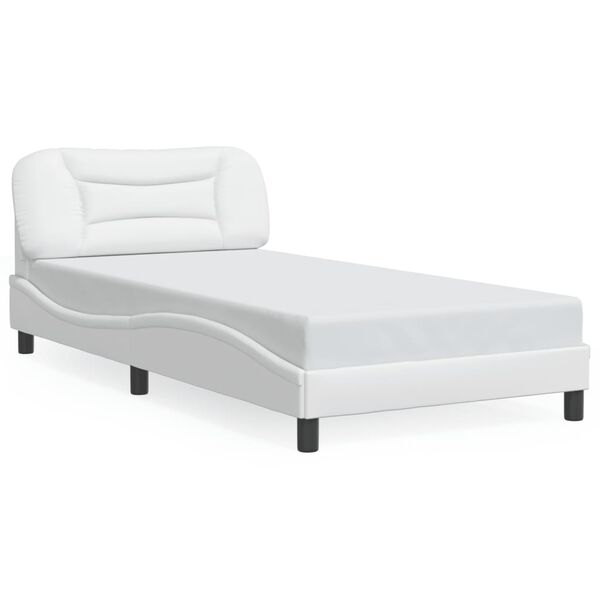vidaXL Cadre de lit sans matelas Hvar blanc 100x200 cm similicuir