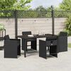 vidaXL Ensemble de salle &agrave; manger pour jardin 5 pcs Noir polyrotin