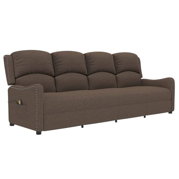 vidaXL Fauteuil de massage inclinable à 4 places taupe tissu