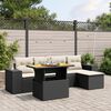 vidaXL Salon de jardin 6 pcs avec coussins noir résine tressée
