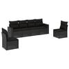 vidaXL Salon de jardin 6 pcs avec coussins noir r&eacute;sine tress&eacute;e