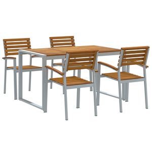 vidaXL Ensemble de salle à manger pour jardin 5 pcs Gris