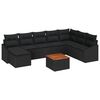 vidaXL Ensemble de canap&eacute; de jardin avec coussin 9 pcs Noir polyrotin