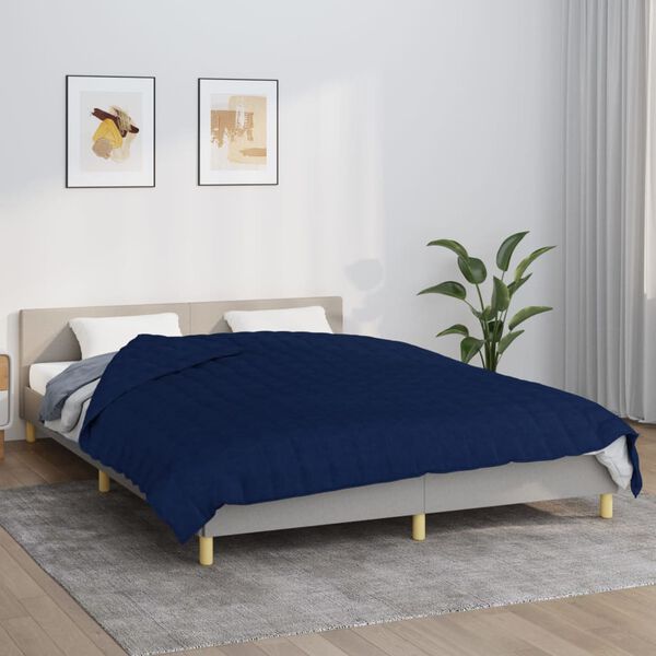 vidaXL Couverture lest&eacute;e Bleu 200x225 cm 13 kg Tissu