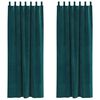 vidaXL Rideaux occultants 2 pcs Vert fonc&eacute; 140 x 260 cm Velours