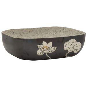 vidaXL Vasque &agrave; poser gris/noir rectangulaire 48x37,5x13,5cm c&eacute;ramique