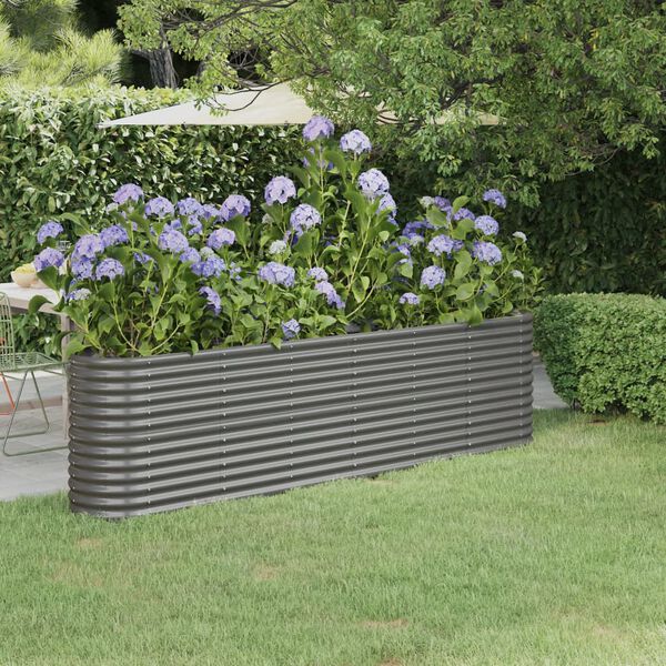 vidaXL Lit sur&eacute;lev&eacute; de jardin Acier galvanis&eacute; 260x40x68 cm gris
