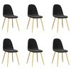 vidaXL Chaises &agrave; manger lot de 6 noir velours