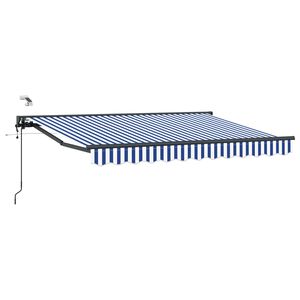 vidaXL Auvent r&eacute;tractable &eacute;lectrique Bleu, Blanc, Anthracite 2,5 x 2 m