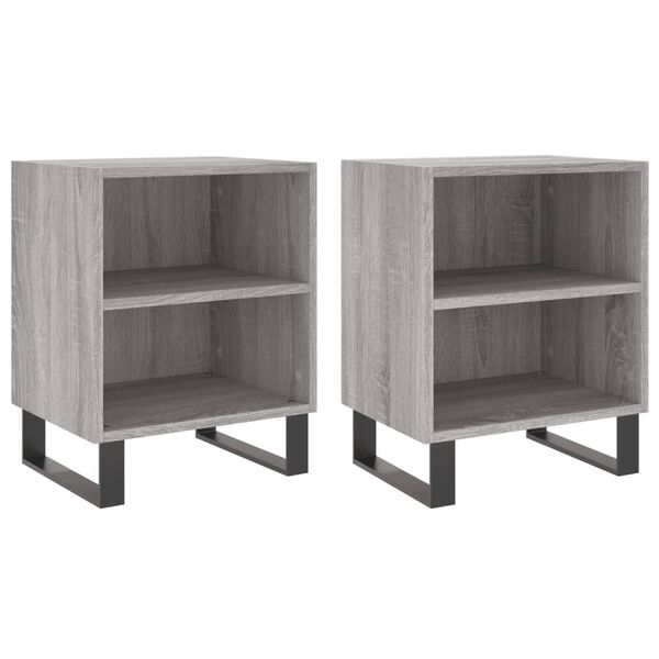 vidaXL Tables de chevet 2 pcs sonoma gris 40x30x50cm bois d'ing&eacute;nierie
