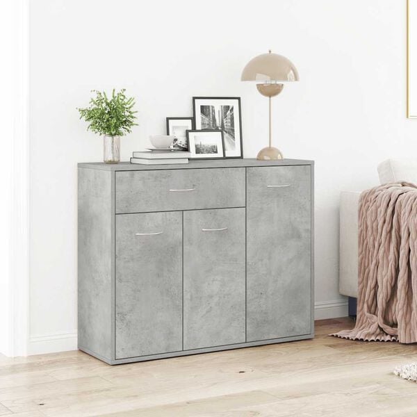 vidaXL Buffet Gris b&eacute;ton 88x30x70 cm Bois d'ing&eacute;nierie