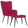 vidaXL Chaise de relaxation avec tabouret Rouge bordeaux Velours
