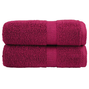 vidaXL Serviettes de toilette premium SOLUND 2 pi&egrave;ces Bordeaux 30 x 30 cm 600 g/m&sup2;