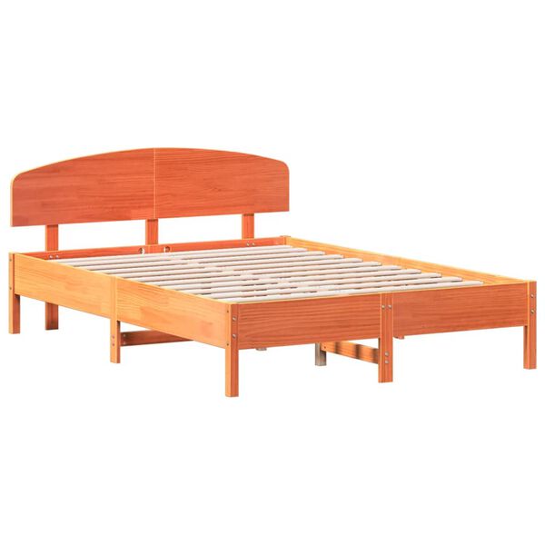 vidaXL Cadre de lit sans matelas cire marron 160x200cm bois pin massif